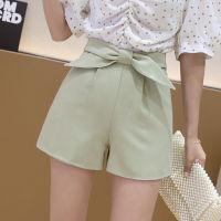 Shorts All-match 3 Solid Color bow Casual Shorts Women A-line High Waist Slim Short Femme Chic S-XL Ladies Bottom