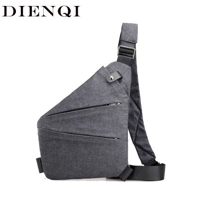 DIENQI Multifunction Chest Bags Anti Theft Single Crossobdy Bags for Men Waterproof Male Cross Body Messenger Bag Fanny Pack Sac