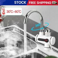 360° LED Instant Electric Water Heater Fast Heating Faucet Hot Cold Mixer Tap Crane LED Digital UK EU Plug