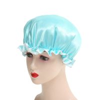 Newest Womens Fashion Elastic Band Satin Silky Bonnet Sleep Cap For Women Men Unisex Hair Care Bonnet Nightcap Satin Bath Cap