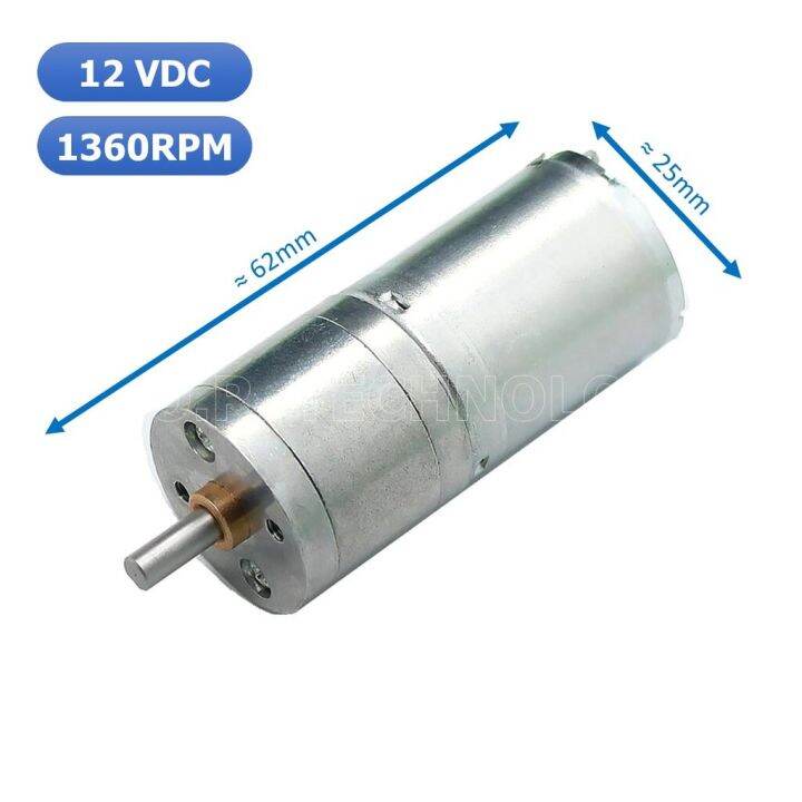 1ชิ้น-jb363-มอเตอร์-มอเตอร์เกียร์-มอเตอร์อเนกประสงค์-25ga-370-12vdc-1360rpm-dc-gear-motor-shaft-d-4mm