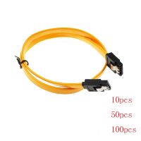 10pcs 50pcs 100pcs 40cm Serial SATA 3 RAID Data HDD Hard Drive Disk Signal Cables Yellow Straight High Speed SATA 2 Data Cable