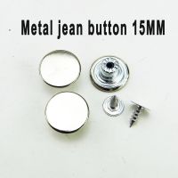 【cw】 30pcs/ 15MM  Metal Silver Jeans Button Decoration Garment  Jean Word Buttons Sewing Clothes Accessory JMB 336