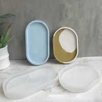 Oval Tray Mold Oval Dish Silicone Mold Rectangular Storage Tray Coaster Mould Gypsum Resin Mold for Flower Pot Base Craft