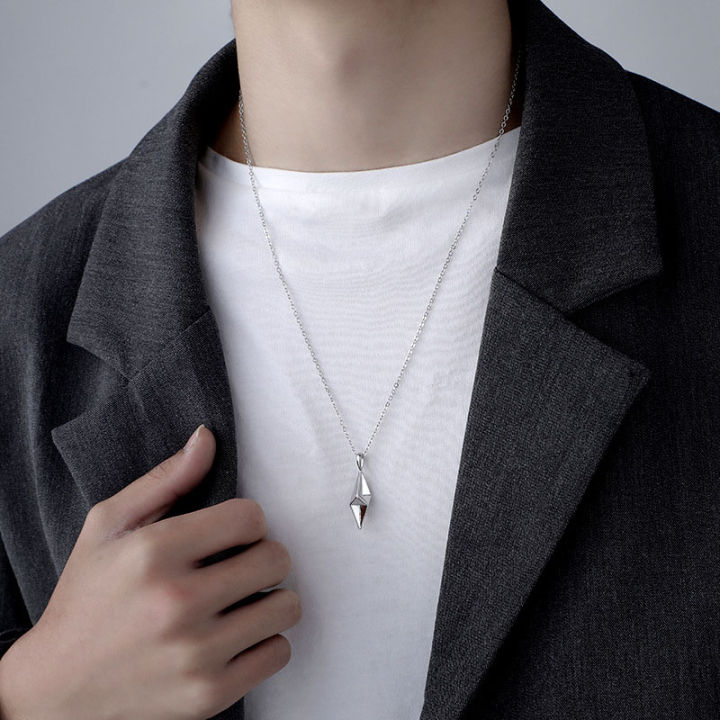 cw-3d-thunder-lighting-pendant-necklace-for-men-women-stainless-steel-neck-chains-geometric-rhombic-charm-hip-hop-sweater-necklace