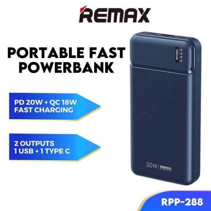 REMAX Power bank 10000mAh RPP-288 Power bank Type C Output Fast ...