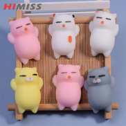 HIMISS RC Soft Rubber Cute Cat Shape Stress Relief Doll High Elasticity