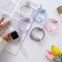 ☬❆ Wave Clear Band Case for Apple Watch 8 7 6 SE 5 4 3 Transparent silicone Strap for iwatch Strap 40mm 44mm 42MM 41MM 45MM 49MM