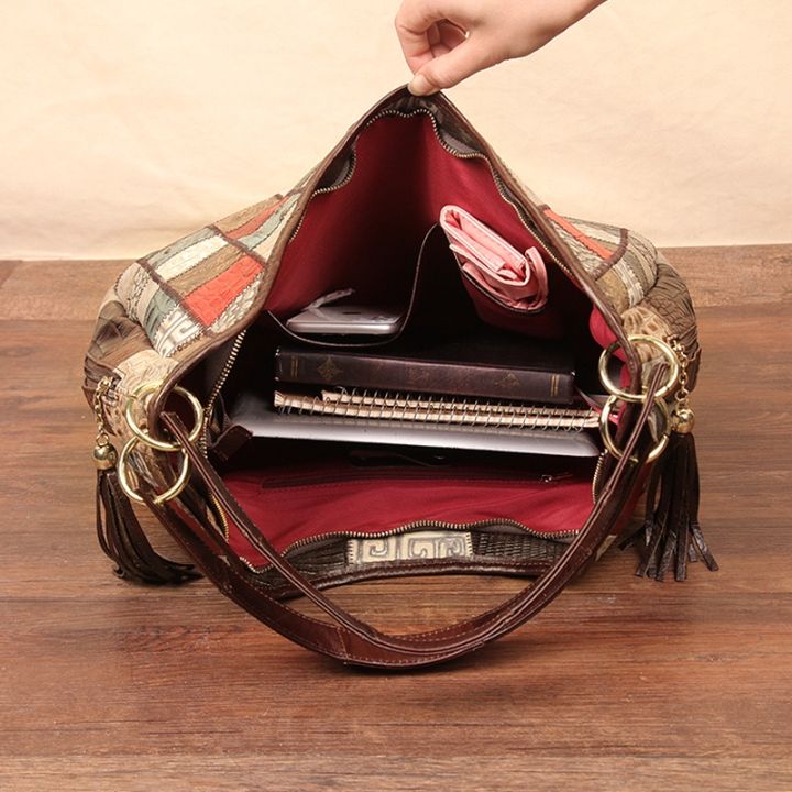 กระเป๋าโท้ทสำหรับสุภาพสตรีหนังแท้ตำนานช่างซ่อมดีไซน์กระเป๋าสะพายไหล่ขนาดใหญ่แบรนด์