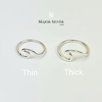 Wave rings / แหวนรูปคลื่น แหวนเงินแท้ 925 แหวนแฟชั่น สไตล์อินเทรนด์ แหวนเงินแท้100% Major Silver