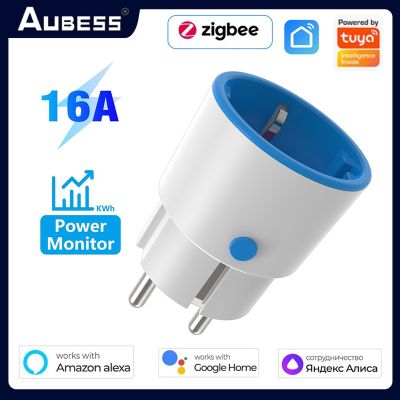 Tuya Smart Zigbee Power Plug EU 16A With Power Monitor Timing Smart Home Wireless Socket Outlet Works With Alexa Google Home