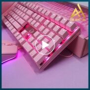 Bàn Phím Máy Tính Gaming Keycap Xuyên Led RGB Có Dây Dareu EK810 Màu Hồng