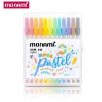 ชุด ปากกาสีน้ำ Monami สีพาสเทล รุ่น Sign Pen Super Pastel ลายเส้น 0.7 มม. (12สี/เซ็ต)