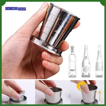 30ml/70ml/180ml/320ml Stainless Steel Cup Telescopic Mug for Tea Wine  Drinkware Handcup Portable Outdoor Travel Camping Cup - AliExpress