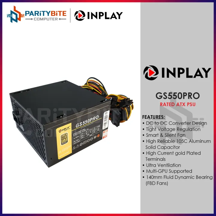 Inplay GS550PRO | Rated 550W Power Supply 80 Plus | Lazada PH