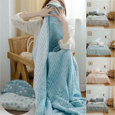 3-layer Pure Cotton Yarn Blanket Leisure Sofa Cover Blanket Bed Air Conditioning Blankets Towel Quilt Bedspread wub