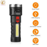 Fast Delivery LED Mini Flashlight Torch IP65 Waterproof Usb Rechargeable Super Bright Long Range Outdoor Emergency Lighting Tool