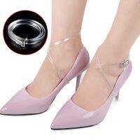 1Pair Solid Transparent Elastic Anti-Falling Beam Shoe Strings Ankle Straps Invisible Silicone Shoelaces For Womens High Heels