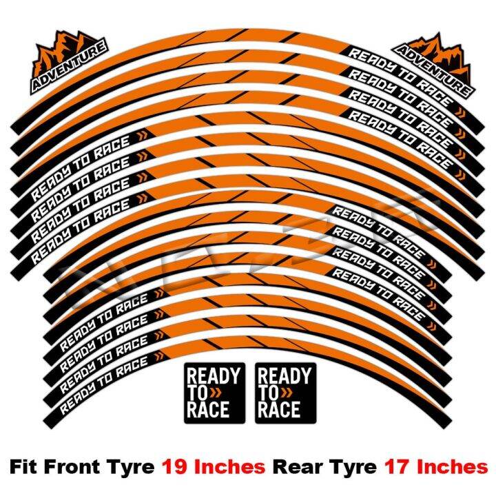 สติกเกอร์ล้อรถจักรยานยนต์วิบากสะท้อนแสงแถบรูปลอกติดขอบสำหรับ-ktm-1290ผจญภัยสุดๆ-adv990-1190-890-790