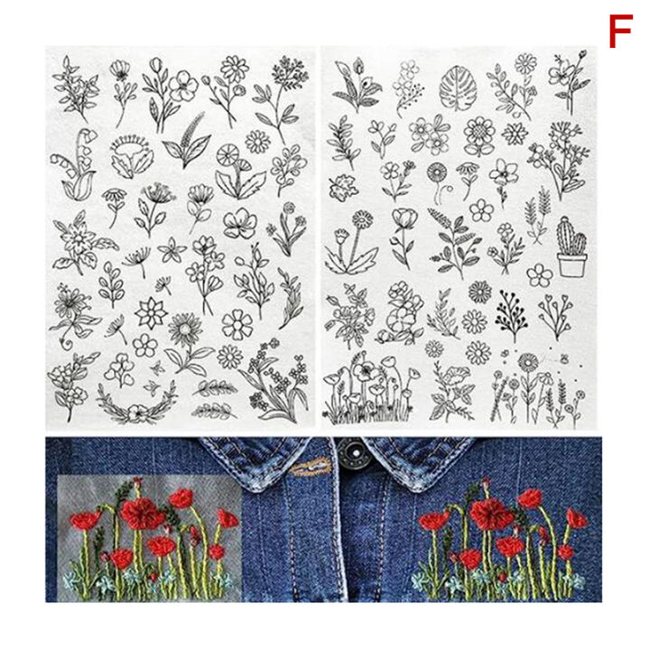 2Pcs/set Water Soluble Embroidery Paper Stabiliser with Flower