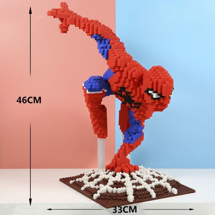 lắp ráp mô hình lego Gấu Bearbrick SUPER spider man CỠ LỚN 46cm người nhện  3D cực hót 