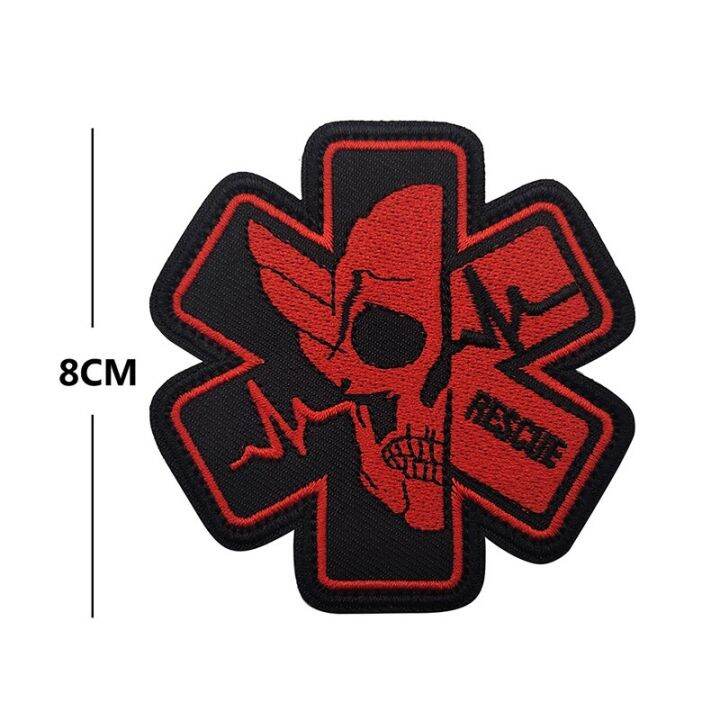 star-of-life-embroidery-patches-rescue-medical-save-lives-paramedic-badge-armband-tactical-army-military-cloth-stickers-adhesives-tape