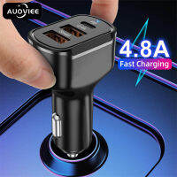 AUOVIEE 4.8A 30W USB Car Charger Quick Charge 4.0 QC3.0 Universal โทรศัพท์สำหรับ iPhone 12 11 Xiaomi Samsung