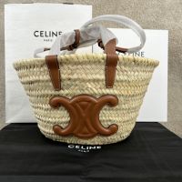 TEEN TRIOMPHE CELINE CLASSIC PANIER IN PALM LEAVES AND CALFSKINTAN