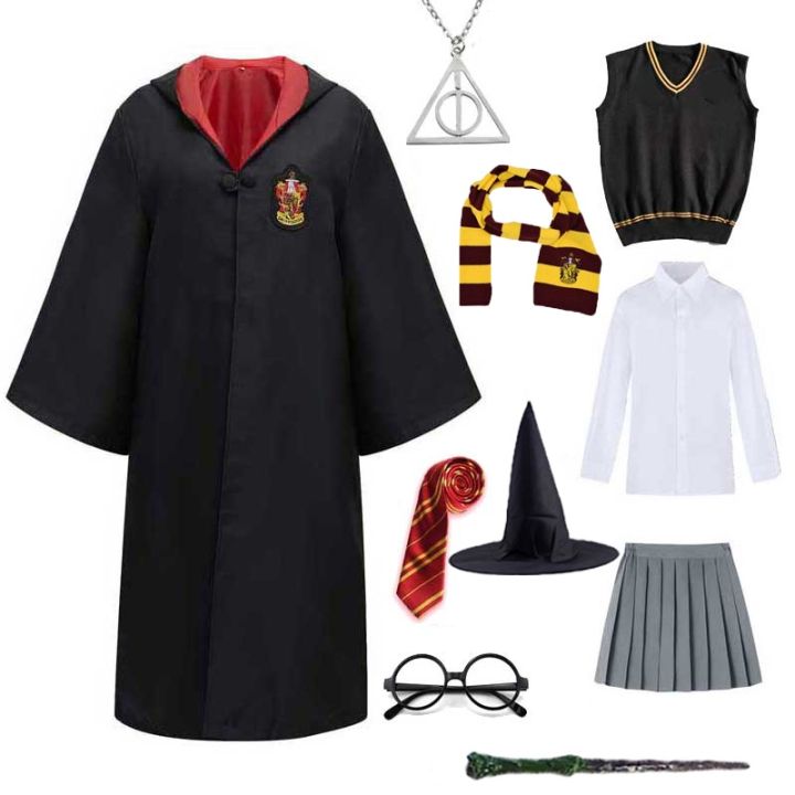 Adult Kids Hermione Cosplay Costume Clothes Magic School Uniform Cloak ...