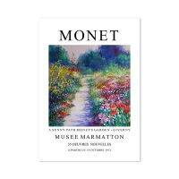 Claude Monet โปสเตอร์ฝรั่งเศสภาพวาดผ้าใบพิมพ์ลายนามธรรมพิพิธภัณฑ์ศิลปะวินเทจศิลปะบนผนัง69F 0717