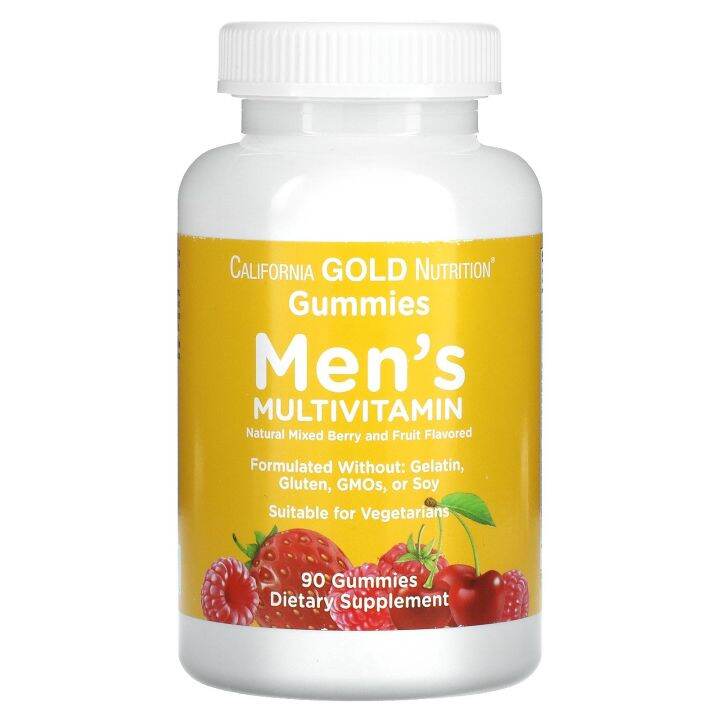 California Gold Nutrition, Men’s Multi Vitamin Gummies, No Gelatin, No