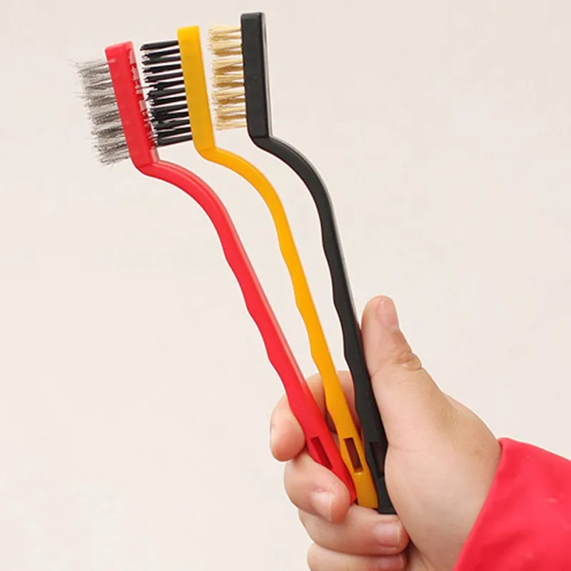 3 Pcs GAS Stove Brushes Kitchen Cleaning Scrub Brush Wire Brush Scrubber Brush, Size: NA, Red