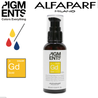 Alfaparf Pigments .3 Gold แม่สีชนิดน้ำ สีประกายทอง สำหรับเติมสีให้กับผมสีบลอนด์ทุกประเภท ดูเข้มสวยในโทนบลอนด์ประกายทอง 90 ml.