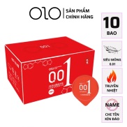 Bao cao su OLO 001 đỏ nữ thần siêu mỏng 10 BCS, Bao cao su nam Durex