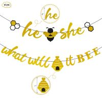 jumaoj Bee theme party BEE bee pull flower flag golden confetti balloon cake flag gender reveal set