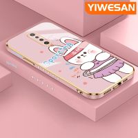 YIWESAN เคสสำหรับ Xiaomi MI POCO F2 POCO X2เรดมี่เคส K30ลายการ์ตูนกระต่ายกีฬาเคสชุบหรูหราดีไซน์ใหม่แฟชั่นบางเคสโทรศัพท์นิ่มคลุมทั้งหมดเคสป้องกันเลนส์กล้อง