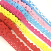 [HOT!] 2Y 0.7cm-2.8cm Crocheted Webbing Cotton Lace Ribbon for Handmade Craft Patchwork Sewing Easter Wedding Deco Gift Floral Packing