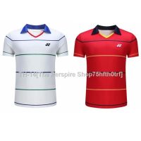 ▨❆ ﹍◄21 Short-Sleeved POLO Badminton Jersey Perspiration YONEX Shirt Men Women Tennis