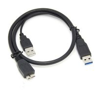 USB 3.0 to Micro external mobile hard disk cable male to male 0.5M 1M dual-head USB power supply data cable