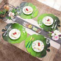 1Pc Creative Leaf Placemat EVA Table Mat Waterproof Oil-proof Heat Insulation Outdoor Wedding Party Decor