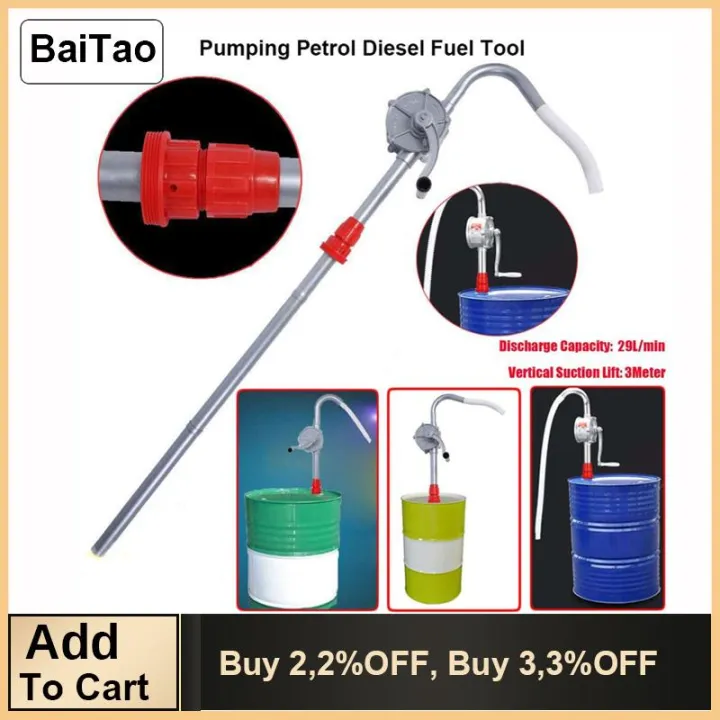 BaiTao Aluminum Alloy Rotary Hand Crank Oil Barrel Drum Pump Pumping ...