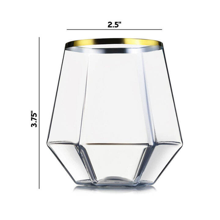 baoda-hexagonal-cup-360ml-แก้วไวน์งานแต่งงาน-dricated-transparent-cocktail-glass