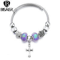 BISAER สร้อยข้อมือโลหะสังกะสีผสมเงินวินเทจแบบปรับขนาดได้สำหรับเครื่องประดับแฟชั่นสตรี