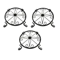 3Pack Metal Plant Stands for Flower Pot, Heavy Duty Potted Holder, Indoor Outdoor Metal Rustproof Iron Garden Container