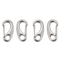 4PCS Boat Marine Stainless Steel Egg Shape Spring Snap Hook Clips Quick Carabiner Outdoor Buckle