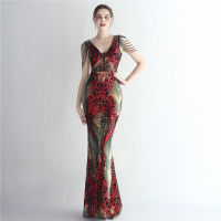 Evening dress womens new banquet Sequin fishtail prom party dress long gown formal birthday dress wedding dress