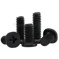 M2 M2.5 Phillips Low Wafer Head Machine Screws Black Zinc Plated Steel