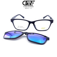 ?กรอบแว่นตา GEZE 1ClipOn รุ่น HW917-C1 เต็มกรอบสีดำเงา ฟรี คลิปออนกันแดดสีปรอทเขียว Polarized เปลี่ยนเป็นแว่นตากันแดด ป้องกันแสงแดด รังสี UVA UVB UV400