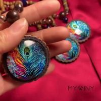 [HOT] New Design Fashion Peacock Feather Ethnic NecklaceNepal Jewelry Handmade Sandalwood Long Sweater Vintage Jewelry Necklace