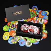 เกมโปเกมอน1/2 Generation Trainer Collection,การ์ดกลม Pikachu Mewtwo 3D Tazos การ์ดอัลบั้มการ์ด Pogs Cheetos ของขวัญชิป